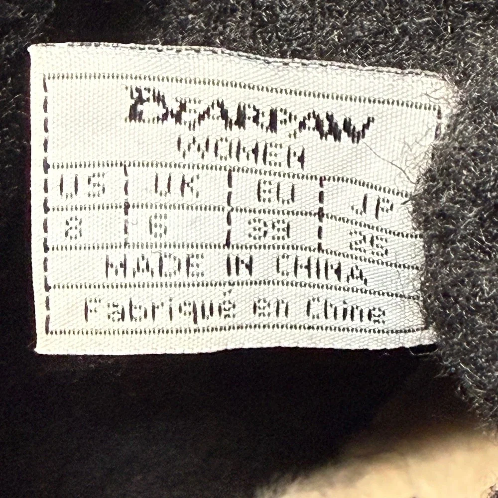 Bearpaw Marlene Black Suede Womens Ankle Boot 8 Faux Fur Boho Hipster Gorpcore